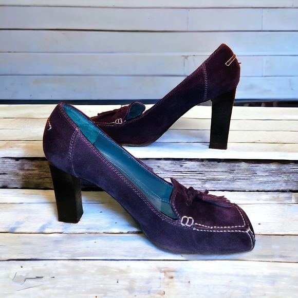VIA SPIGA | ✨🪻NICE ✨ Purple Suede Squared-Toe 3" Heels | Size 6 M - Picture 3 of 14
